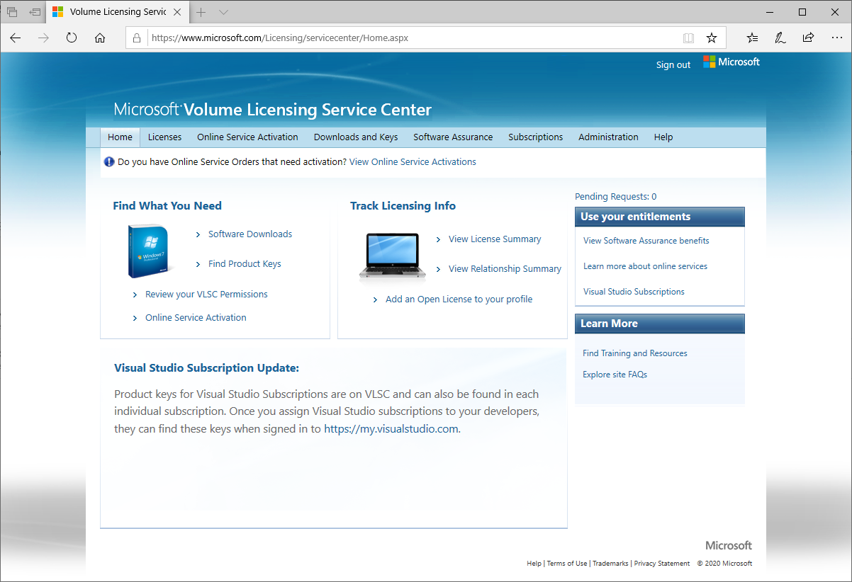 From Home Click on License