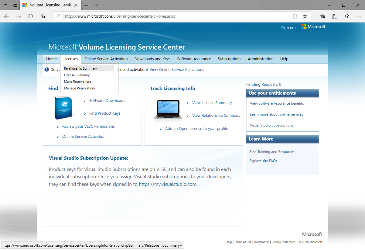 Click on Relationship Summary